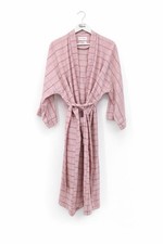 Pierre Cardin Pink Plaid Robe Cotton Blend Loungewear OSFM