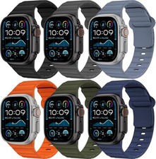 6 Pack Silicone Strap Compatible with Apple Watch Ultra/3 49mm 45mm Waterproof