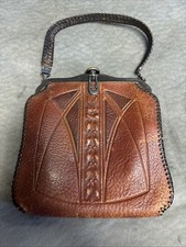 Antique Hand Tooled Leather Purse Made July 29, 1918- Unbelievable Condition 