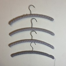 4 Vintage Retro Crochet Hangers Art Deco Light Grey Grays