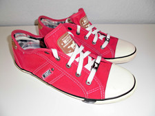 Mustang Stoffschuh Damen Schnürer Gr. 39 Rot Textil gebraucht