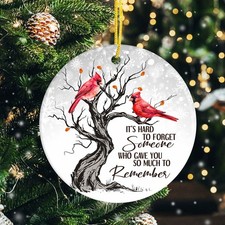 Memorial Ornament, Its Hard To Forget Someone Ornament, Cardinal Memorial Orn...