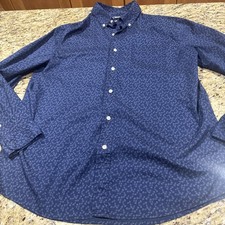 Chaps Shirt Mens Large Dress Shirt blue green Button Down Long Sleeve  Cpix