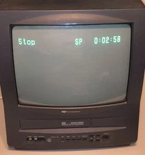 White- Westinghouse 13inch Tv VCR Combo Tested Works No Remote *Read Description