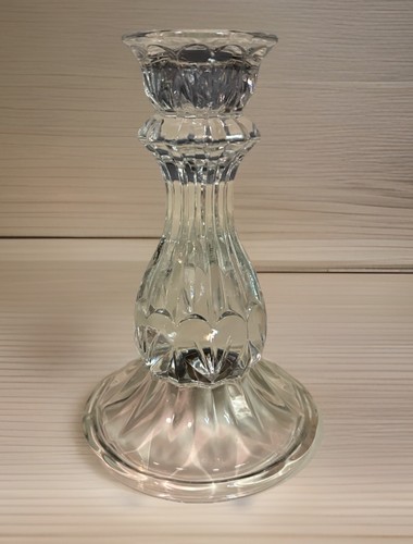 Clear Crystal Candle Holder 6”