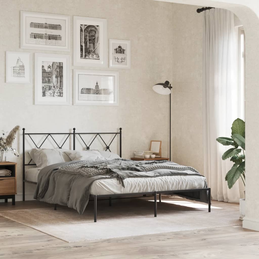 Estructura de Cama con Cabecero Somier Armazón Mueble de Dormitorio Metal vidaXL