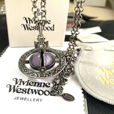 Vivienne Westwood Small Orb Necklace Purple Flower Gunmetal Vivienne Westwood Small Orb Necklace Purple Flower Gunmetal