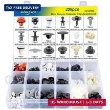 208pcs for Mini Cooper Auto Body Interior and Exterior Retainer Fastener Clip As