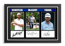 93) scheffler mcilroy young golf legends signed a4 print framed or unframed pp
