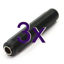 [3 pack] 6.35mm 1/4 inch Mono Jack Socket To 6.3mm Socket Coupler Joiner Adapter