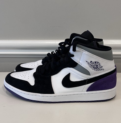 AIR JORDAN 1 MID SE Court Purple Suede 852542-105 White Purple Men’s Size 13 - Afbeelding 9 van 15