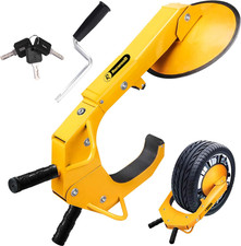 Wheel Clamp Heavy Duty Steel Car Van Safety Lock For Caravan Trailer Yellow