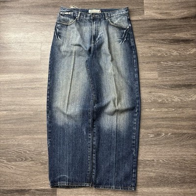 Vintage Indigo 30 Baggy Faded Y2K Jeans JNCO Southpole Sz 37x33