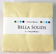 MODA Charm Pack- Bella Solids -Snow- Contains 42  pieces measuring 5" squares
