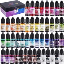 48Pcs Concentrated Alcohol Ink Set, Vibrant Colors Alcohol-Based Resin Ink for E