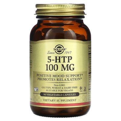 2 X Solgar, 5-HTP, 100 mg, 90 Vegetable Capsules