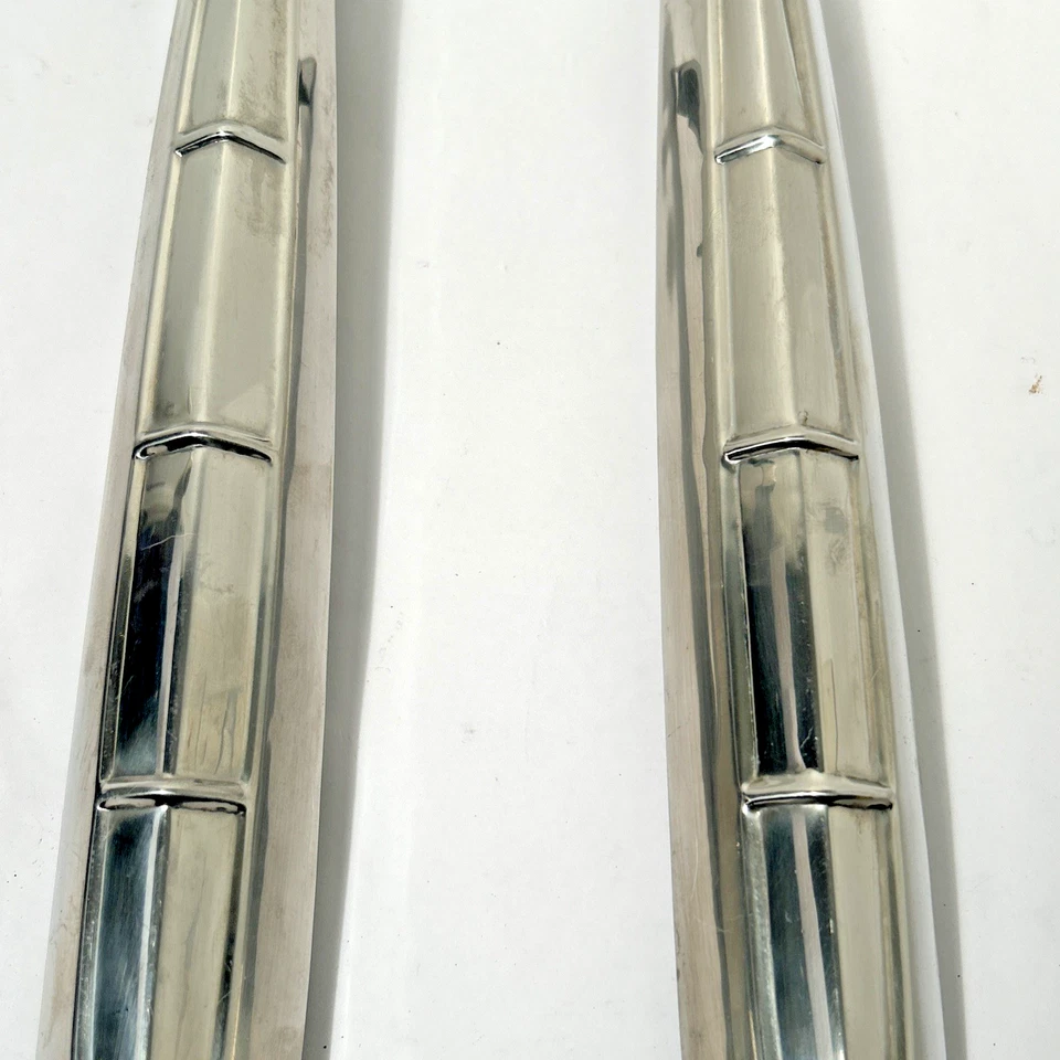 Plymouth Fury 1959 cuarto de panel trasero extremo de aleta acabado cromado Belvedere Savoy par Foto 3 de 4