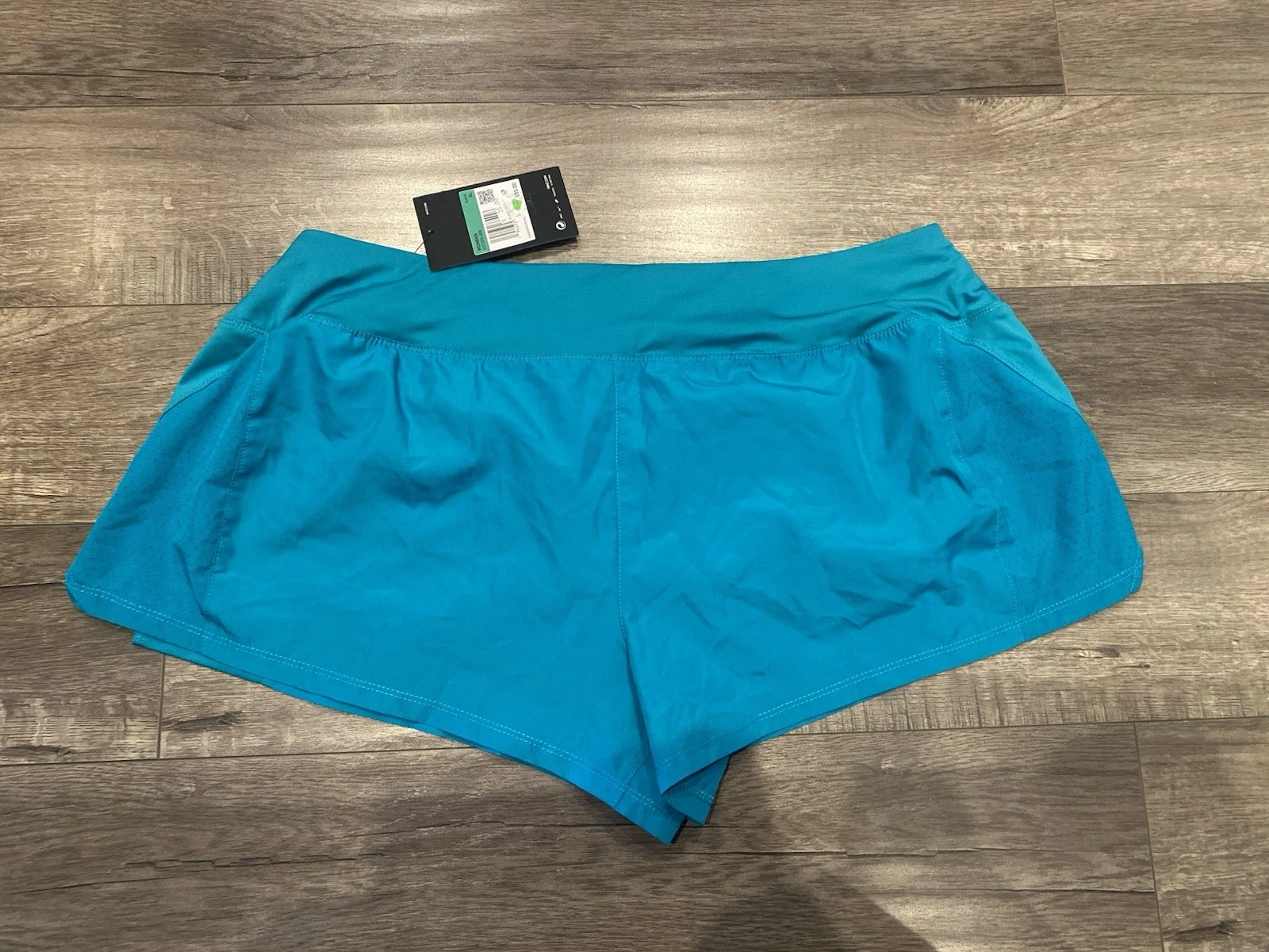 NEW Nike Dri-FIT Womens Running Shorts Blue Green Mesh Liner Size XL CT7375-366