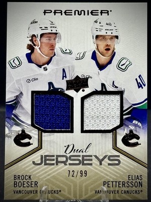2024-25 Premier Hockey - Brock Boesner Elias Pettersson #PD-BP - Dual Jersey /99
