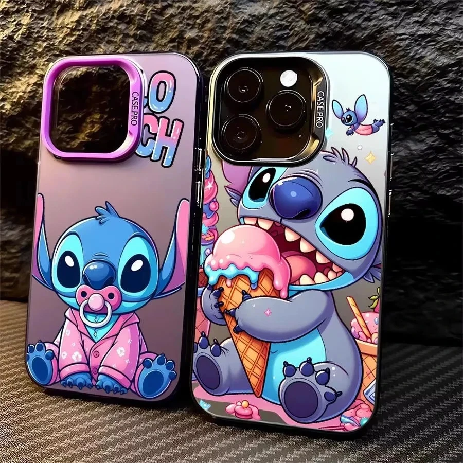 For iPhone 11 12 13 14 15 16 Pro Max Plus Disney Stitch Angel Matte Case Cover Foto 4 de 4