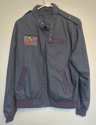 Porsche Caravan 2 Gray Bomber Jacket DP Explorer Brand Size Large RARE