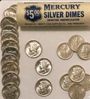 1 Roll (50 Dimes) Mercury Dime From OBW Estate Hoard CHOICE BU 90% Silver $5 Lot