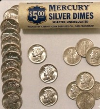 1 Roll 50 Dimes Mercury Dime From Obw Estate Hoard Choice Bu 90 Silver 5 Lot 1 Roll 50 Dimes Mercury Dime From Obw Estate Hoard Choice Bu 90 Silver 5 Lot