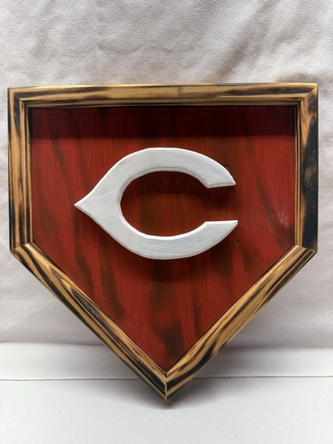 Coffeyville Red Ravens Baseball Wooden Home Plate - 14”x13” with Cincinnati “C”