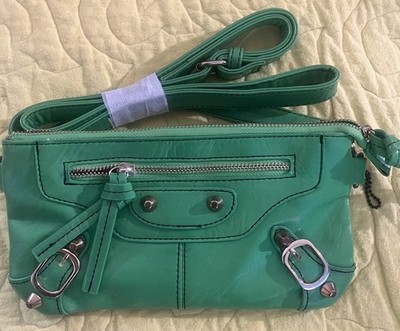 Coco + Carmen Small Clutch Crossbody Green Fun / Functional Purse New w/o Tags