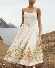 ZIMMERMANN Floral High Waist Slimming Bodycon Dress Women Sexy Casual Party