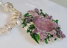 Kirks Folly Lilac Goddess Dream Angel Magnetic Enhancer  CRYSTAL NECKLACE S T