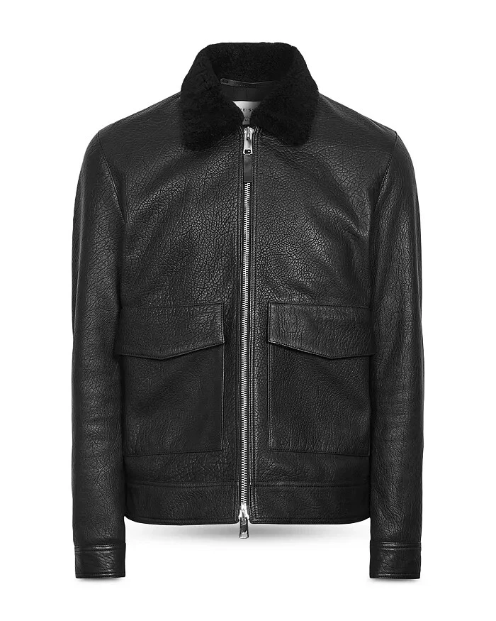 Shearling collar hotsell jacket mens