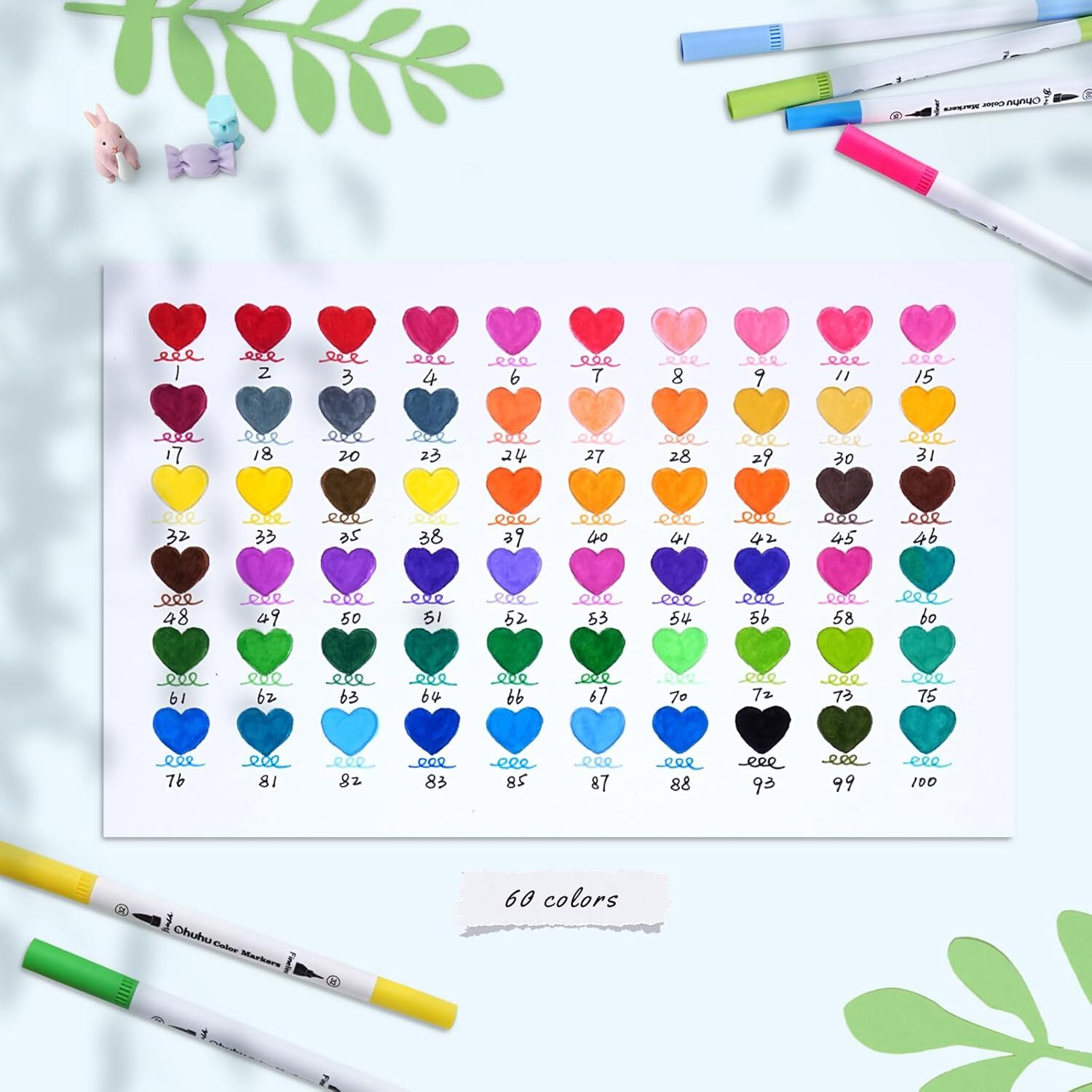 60-Color No-Bleed Markers for Adult Coloring Books-image