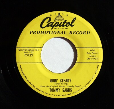 TOMMY SANDS Teen R&R PROMO 45rpm Goin Steady b/w Ring My Phone HEAR