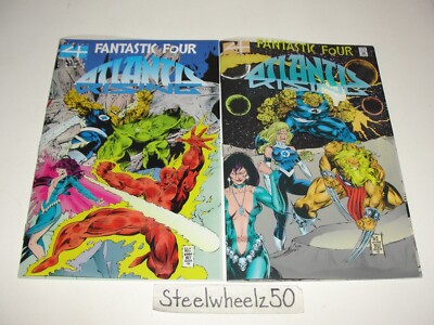 Fantastic Four Atlantis Rising #1 & 2 Comic Lot Marvel 1995 Acetate Inhumans HTF