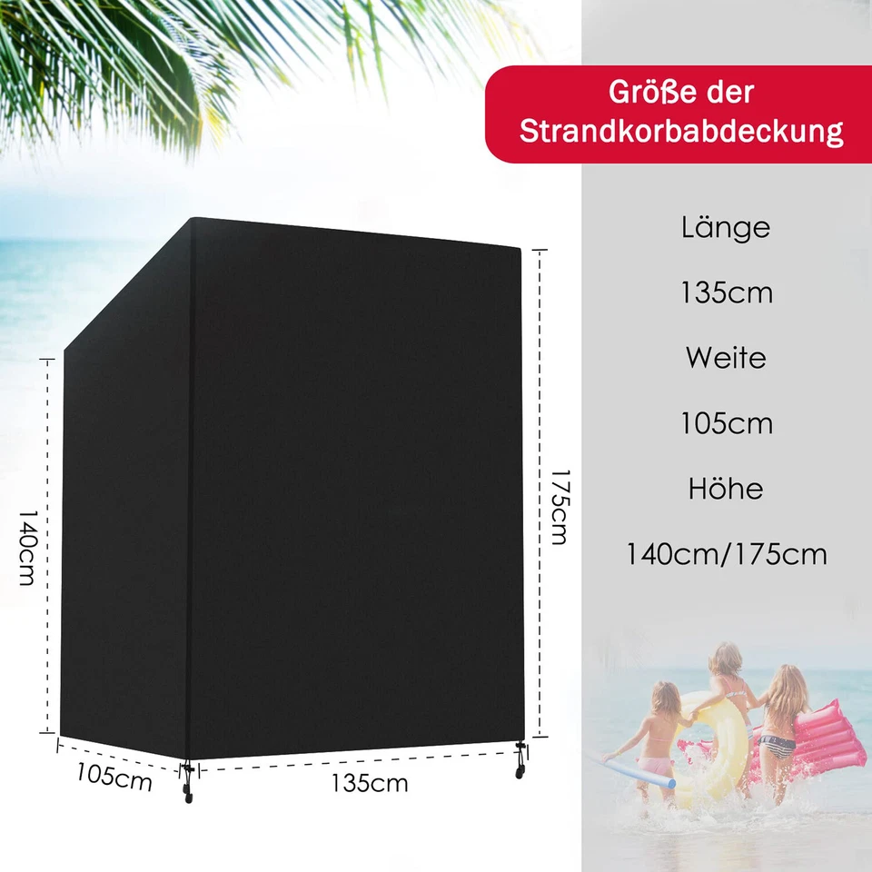 Strandkorb Schutzhülle Abdeckung wasserdicht Strandkorbhülle Oxford 420D XXL - Bild 3 von 4