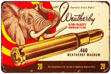 378 Weatherby Ammunition Vintage LOOK Reproduction Metal sign