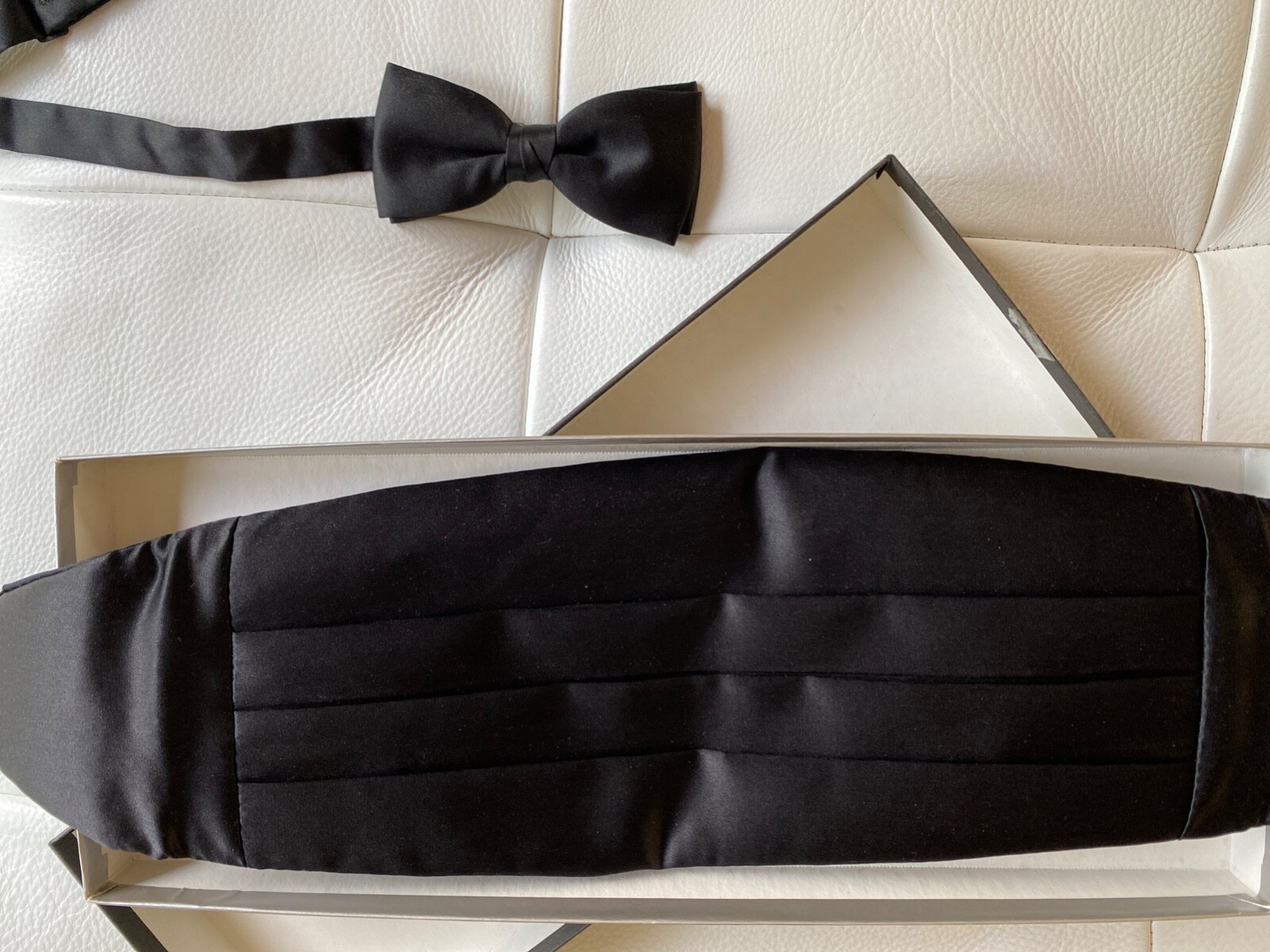 Solid Black****Bow Tie & Cummerbund*** - image 1