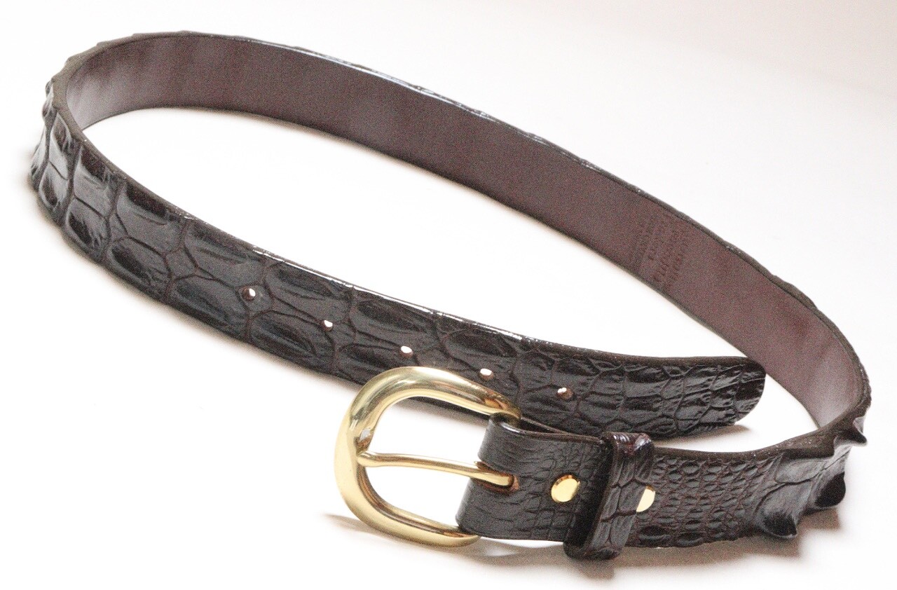 Men's Winter White Genuine Hornback Cinturon De Cocodrilo main image 0