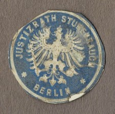 Siegelmarke Preußen: JUSTIZRATH STUBENRAUCH BERLIN