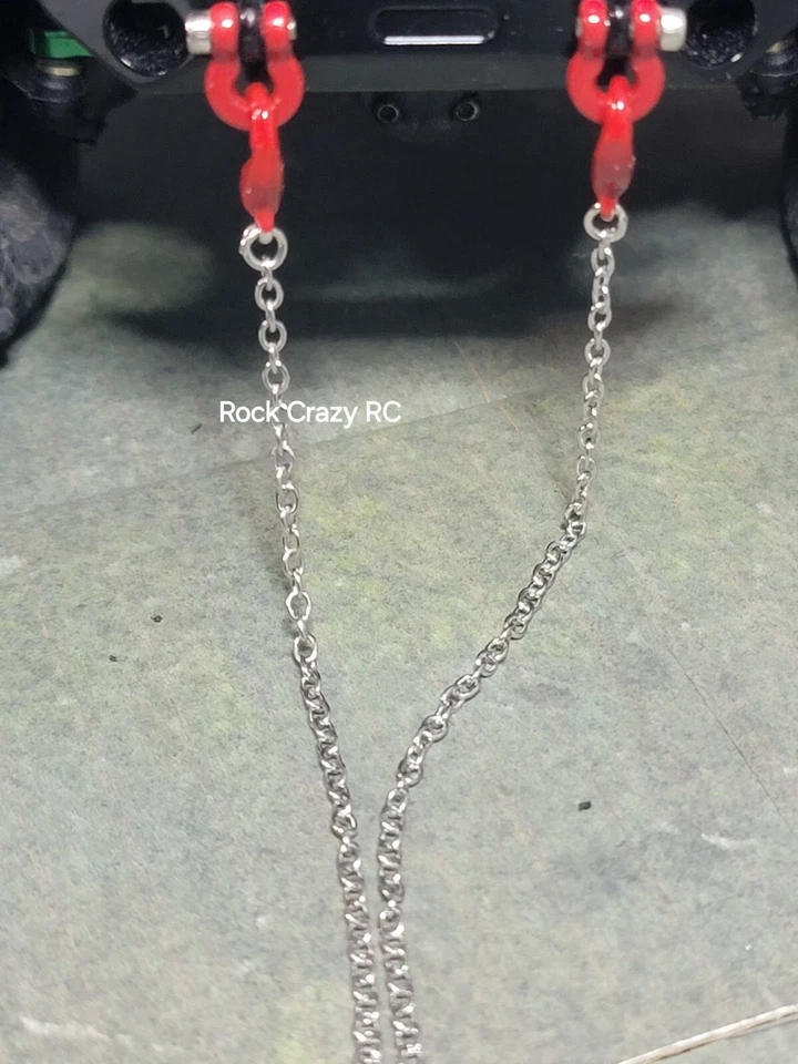 scx24 Accesorios Escala 1/24 Remolque/Recuperación Cadenas Acero Inoxidable x2 Cadenas Foto 4 de 4