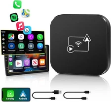 Wireless Carplay Android Auto Adapter 2 in 1 Mini Box for Factory Wired CarPlay