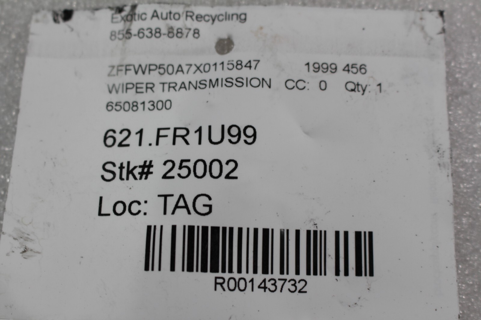 Ferrari 456, 550, 575, Windshield Wiper Linkage, Used, P/N 65081300