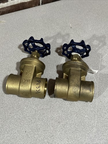 lot of 2 - 1 1/2" Watts Brass Gate Valve - Sweat Ends 200 WOG And WGVS-1