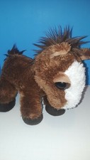 Aurora Horse Pony Plush 10" Stuffed Animal Brown White Big Eyes