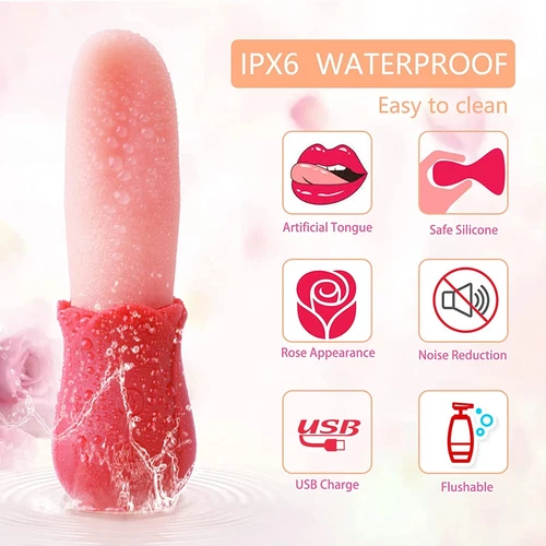 Waterproof-Tongue-Licking-Handheld-for-Women-Personal-Body-Stimulator-Massager - Picture 9 of 10