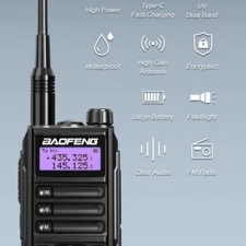 BAOFENG UV-16 PRO DUAL-BAND WALKIE TALKIE LONG RANGE TWO WAY HAM RADIO 8800MAHMX