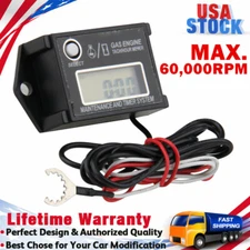 Digital Tiny Tachometer Tach Hour Gauge Meter Job Timer Resettable Waterproof