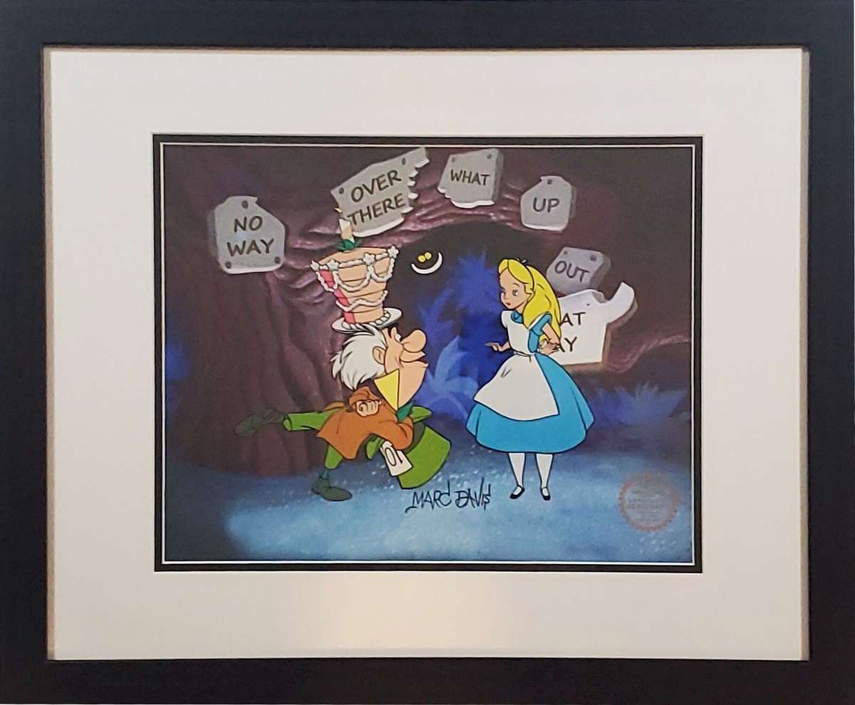 🔷 Alice in Wonderland Hand Signed Walt Disney Sericel cel FREE bG