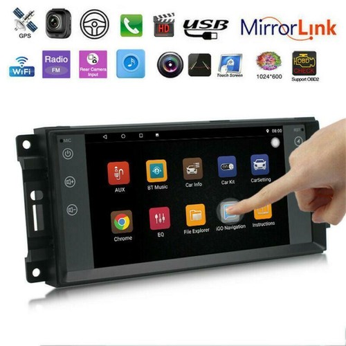 GPS Wifi For Jeep Wrangler Dodge Charger Chrysler Android 10.1 Car Radio Stereo - Picture 2 of 12